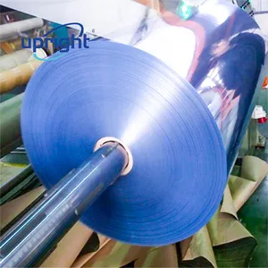 Pabrik Tiongkok tegak lurus gulungan film pvc kaku plastik transparan harga rendah untuk kotak kosmetik