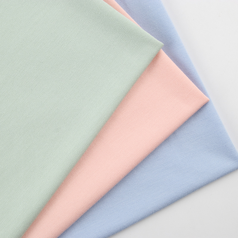 67.5%Bamboo Fiber 27.5%Cotton 5% Spandex 180gsm Stretch Single Side Knit Fabric for Cool and Breathable Lounge Wear T-shirt