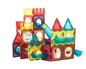100 piezas educativas juguetes magnéticos coloridos bloques de construcción seguros baldosas magnéticas de mármol para niños - Product Image 4