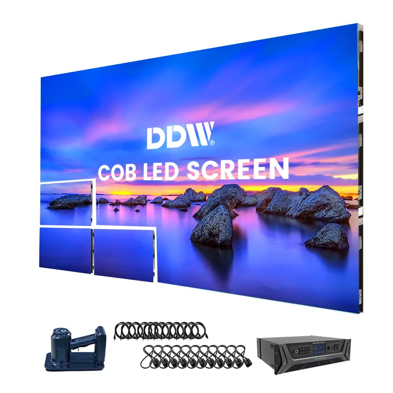 DDW Innovador paso pequeño 4K COB LED Video Wall Ultra alta definición Interior P0.9 P1.25 P1.56 Conferencia Pantalla LED