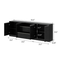 Moderno Soporte para TV LED Extra Ancho de 200 cm, Consola Multimedia RGB para Televisores de 75-85 Pulgadas, Mueble de Centro de Entretenimiento de Madera Sintética