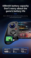 Manette de jeu D11 extensible avec double joystick 3D compétitif, prise en charge de la connectivité BT, manette de jeu sans fil