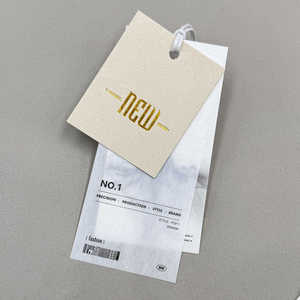 Etiquetas colgantes de moda con logotipo de marca de lujo impresas personalizadas con cuerda para ropa interior, prendas de vestir - Product Image 3
