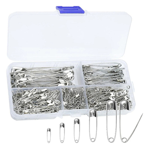 Lot de 260 <span class=keywords><strong>épingle</strong></span>s de sûreté, petites et grandes <span class=keywords><strong>épingle</strong></span>s de sûreté en vrac pour vêtements, 5 tailles différentes <span class=keywords><strong>épingle</strong></span>s en acier résistant <span class=keywords><strong>à</strong></span> la rouille pour l'artisanat de couture - Product Image 1