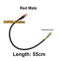 Câble de moteur pour vélo électrique Fat Ebike 20x4.0, 55 cm, 9 broches, côté mâle rouge