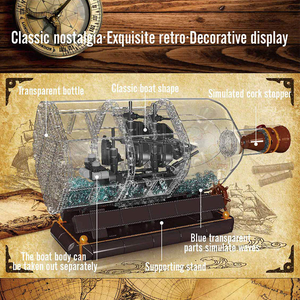 Moule King 10070S 822PCS Ship Serie <span class=keywords><strong>Black</strong></span> <span class=keywords><strong>Pearl</strong></span> Little Drifting Bottle Model Building Block Model Technical Toy Festival Gift - Product Image 3