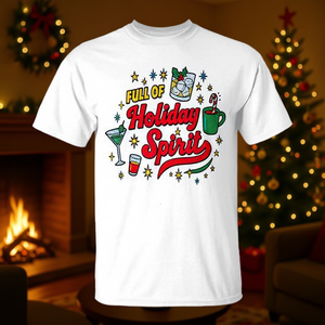 T-shirt rétro à thème de Noël, plein d'esprit festif, pour les boissons et le vin - Product Image 3