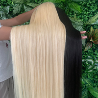 Fournisseur de perruques frontales en dentelle HD transparente sans colle, lisses, couleur marron ombré, en cheveux humains vietnamiens bruts, pour femmes noires, pour ombré