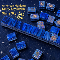Jeu de Mahjong américain, 166 tuiles, ciel étoilé, jeu de Mahjong en acrylique, 7 couleurs au choix pour les règles NMJL