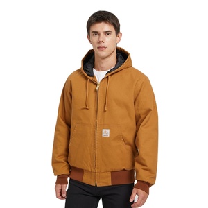 Giacca a Vento Invernale Retrò Pesante e Spessa J140 in Tela Duck Canvas Lavata e Robusta Marrone Giubbotto Attivo Imbottito da <span class=keywords><strong>Uomo</strong></span> Cappotto Vestibilità Larga All'ingrosso - Product Image 1