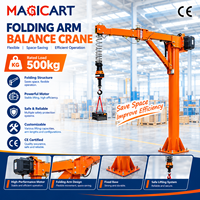 Grue à flèche articulée mobile pneumatique certifiée CE, rotation à 360 degrés, grue à flèche pliable durable