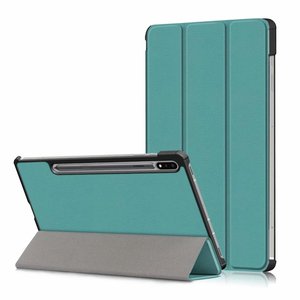 Étui pour tablette en cuir ultra fin à trois volets pour Samsung <span class=keywords><strong>Galaxy</strong></span> <span class=keywords><strong>Tab</strong></span> <span class=keywords><strong>S7</strong></span> <span class=keywords><strong>Plus</strong></span> 12,4 pouces SM-T970/975 - Product Image 1