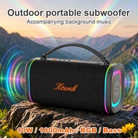 Haut-parleur sans fil portable avec LED RGB, subwoofer en plastique 5W*2, 1800mAh pour utilisation intérieure et extérieure
