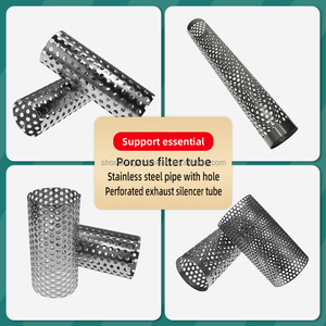 Filterelement aus Edelstahl 304 316, Mikron-perforiertes Rundloch-Rohrnetz-Filterzylinder, Einlagig und Doppellagig - Product Image 3