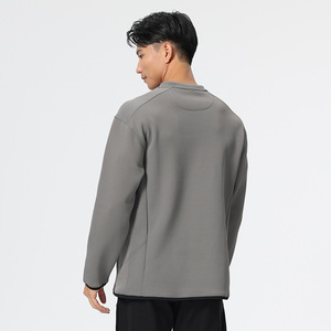 Sudadera Deportiva <span class=keywords><strong>de</strong></span> Manga Larga para Hombre, Estilo Casual, con Patrón Sólido, Corte Holgado, Tejido <span class=keywords><strong>de</strong></span> Tela, para Primavera y Otoño - Product Image 4