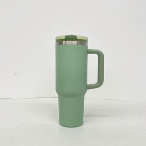 Vaso Térmico de Viaje de 40oz, Antiderrames, de Acero Inoxidable, con Tapa Abatible Blanca, para Sublimación, con Asa - Product Image 3