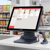 Sistema POS Todo en Uno Plegable de 15 Pulgadas con Pantalla Táctil, Windows 10, Máquinas de Caja Registradora, Terminal POS, Caja Registradora para Comercio Minorista
