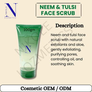 Gommage visage au neem et au tulsi, exfoliant doux à base de plantes, nettoyant facial pour usage quotidien, pour une peau lisse, douce, claire et éclatante - Product Image 6