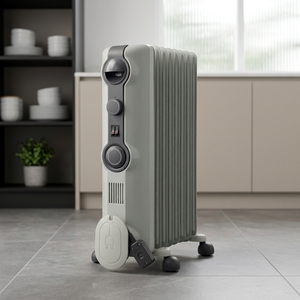 Radiateur à bain de huile De'Longhi Pet 10 Tatami Mats, chauffage sans vent, électrique, portable, sur pied, blanc x gris foncé RHJ11G0812-DG, garantie 3 ans - Product Image 5