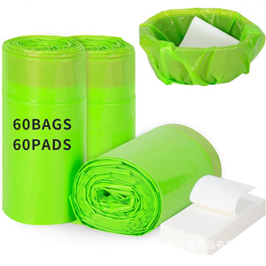 Fundas desechables para asiento de inodoro con almohadillas absorbentes, 60 juegos para viajes y uso doméstico - Product Image 1