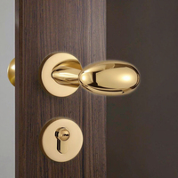 Poignée sphérique noire moderne nordique avec serrure à pêne fendu pour chambre intérieure et villa