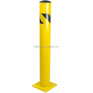 Металлический парковочный столбик OEM 24 дюйма, стальной, с отсоединяемой резиновой крышкой, с отверстиями для цепей, желтый/настраиваемый цвет, для использования в подземных условиях - Product Image 3