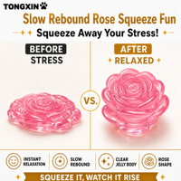 Squishies transparents en forme de rose à remontée lente, jouets anti-stress en gros, cadeau de la Saint-Valentin