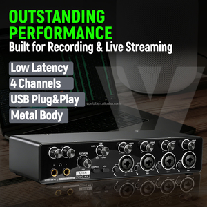 อินเทอร์เฟซเสียง USB 4 เข้า 4 ออก พร้อมไดรเวอร์ ASIO การ์ดเสียง USB 3.0 สำหรับการบันทึกเสียงในสตูดิโอ สตรีมมิ่ง พอดแคสต์ และการผลิตเพลง - Product Image 2