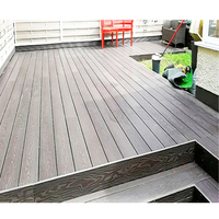 Planche de terrasse extérieure en composite bois-plastique, texture bois, revêtement 3D gaufré, lissage brossé WPC