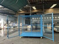 Cage à palettes en acier perforé de qualité professionnelle, empilable, pour entrepôt, avec revêtement en poudre bleue pour résistance à la rouille