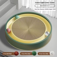 Griffoir pour chat multifonctionnel en plastique imperméable avec lit et jouet, design rond durable, style mignon, infusé à la catnip et avec clochette