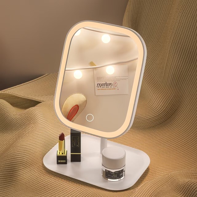 Built-In Lithium Battery USB Cable Makeup Mirror Touch Control Led Light Table Mirror
