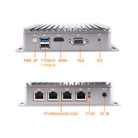 Mini PC J1900 N2840 de 4 Puertos I226 2.5Gbe, Router Firewall Integrado Sin Ventilador, Gateway de Seguridad de Red, Silencioso, SFF