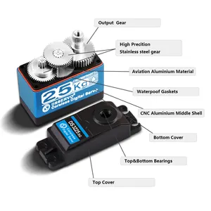 2024 Dsservo 25kg Coreless Waterproof Standard Digital Servo High Speed Servos