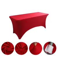 Toalha de mesa impermeável, feita em poliéster, toalha de mesa elástica com 6ft, tecido de spandex