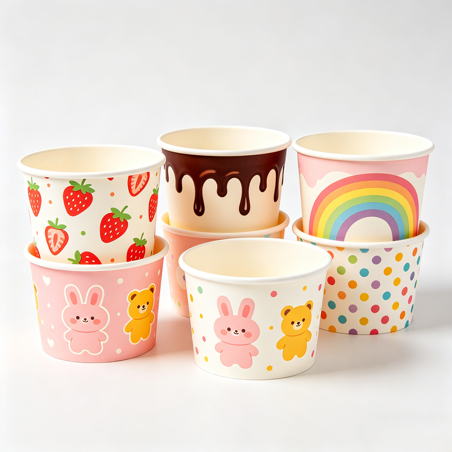 Disposable Ice Cream Paper Cup 3oz 4oz 5oz 8oz Custom Logo Printed ...