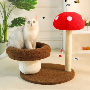 <span class=keywords><strong>Red</strong></span> Mushroom <span class=keywords><strong>Cat</strong></span> Climbing Frame Sisal Grinding Claw Médio Escalada Pole Árvore do gato com ninho do gato - Product Image 3