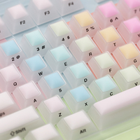 Personnalité quatre côtés transparents arc-en-ciel gommeux Keycaps PC matériel cerise profil processus d'impression UV pour clavier mécanique