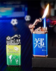 Novedad cambio gradual creativo fútbol encendedor doble llama encendedor <span class=keywords><strong>gas</strong></span> - Product Image 6