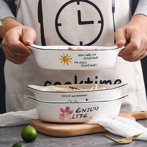 Plato para <span class=keywords><strong>horno</strong></span> microondas, bandeja de cerámica para hornear con esmalte - Product Image 2