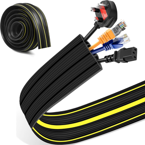 10ft Floor Cable Cover 3 canaux Cable Tray Cable Protector Floor <span class=keywords><strong>PVC</strong></span> Trunking Roll Protector - Product Image 1