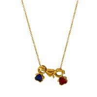 Collier avec pendentif en forme de petit cœur adorable, pour fille et garçon, avec zircon coloré, bijoux romantiques pour femmes en gros TGXL14755