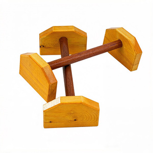 Supporto per Flessioni in Legno Naturale Massiccio con Base Antiscivolo, Attrezzo per <span class=keywords><strong>Ginnastica</strong></span> per Bambini, Allenamento Braccia e Core per Educazione Precoce - Product Image 2