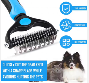 Meilleure Vente 2026 – Peigne Démêlant Portable Double Face en Acier Inoxydable pour Chats, Chiens et Petits Animaux – Outil de Toilettage pour Animaux de Compagnie - Product Image 4