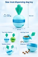 Jouet interactif de luxe pour animaux de compagnie, distributeur de friandises réglable à alimentation lente, balle de puzzle pour chien, distributeur de friandises pour chat en forme de cactus, jouet anti-fuite en plastique pour aliments