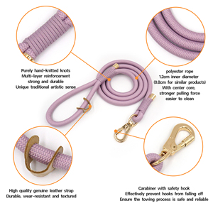 Conjunto de Collar para Perro con Diseño Floral de Primavera y Verano, un Hermoso y Práctico Collar para Perro que Combina con una Correa de Cuerda Tejida a Mano Resistente - Product Image 4