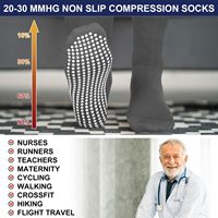 Chaussettes de compression montantes personnalisées avec logo, 20-30 mmHg, anti-humidité, jacquard, pour la santé, la gym, les voyages et le sport, avec grip