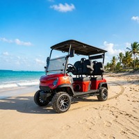 Voiturettes de golf modernes bleues Skywork Beachside Dune Path Patrol, 4 places, avec faisceau de câblage étanche et batterie au lithium