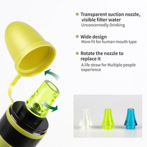 Paille filtrante à eau portable Coolway X02, <span class=keywords><strong>bouteille</strong></span> <span class=keywords><strong>de</strong></span> camping avec filtration en fibre <span class=keywords><strong>de</strong></span> <span class=keywords><strong>carbone</strong></span> à ultrafiltration pour une utilisation en extérieur en toutes saisons - Product Image 2