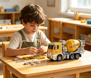 Camion Giocattolo Betoniera Hot Sale, Due Versioni (con o senza luci e suoni), Veicolo da Costruzione per Bambini, Giocattoli per Feste di <span class=keywords><strong>Compleanno</strong></span> - Product Image 1